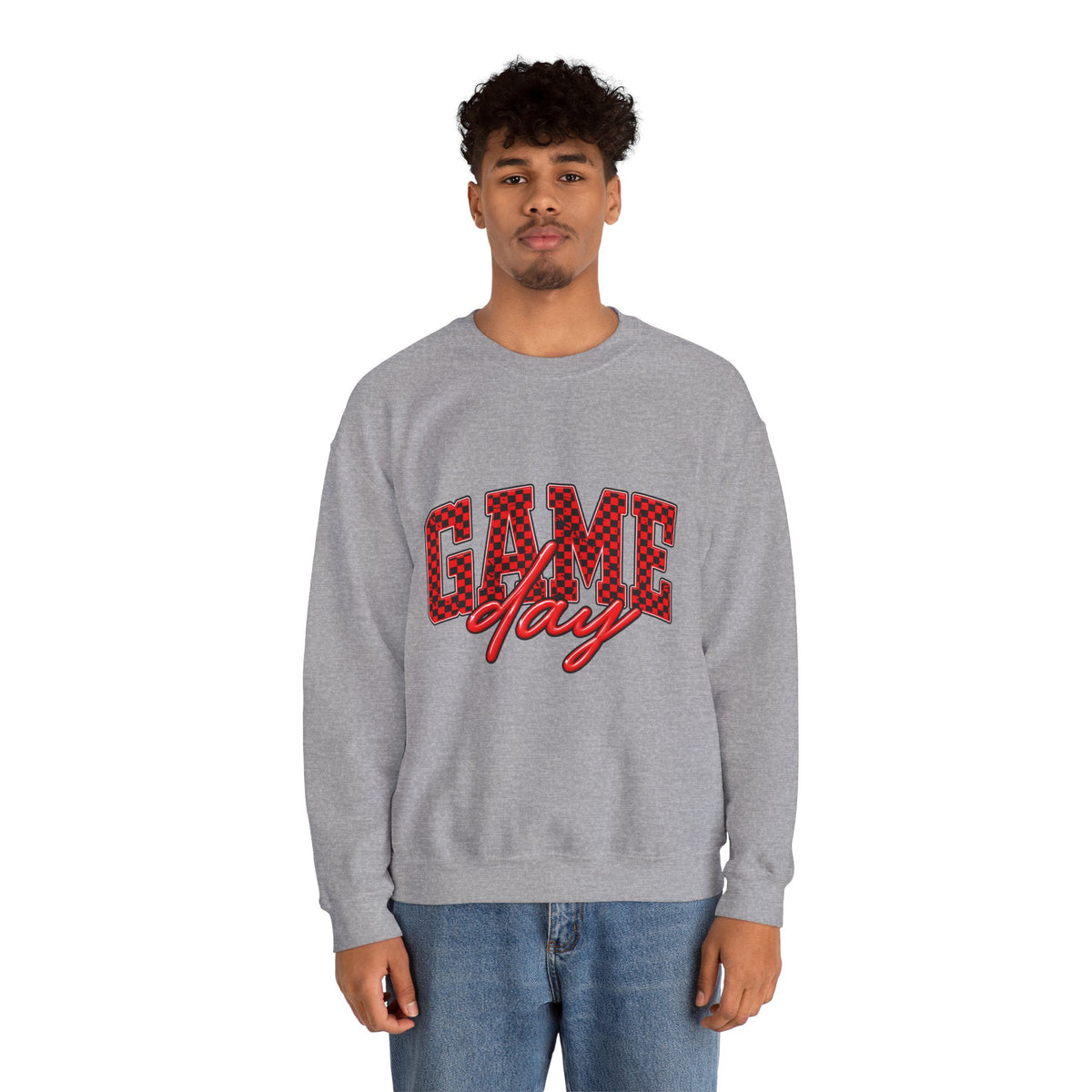 Game Day Crewneck Sweatshirt — Marquee Lettering Sports Pullover