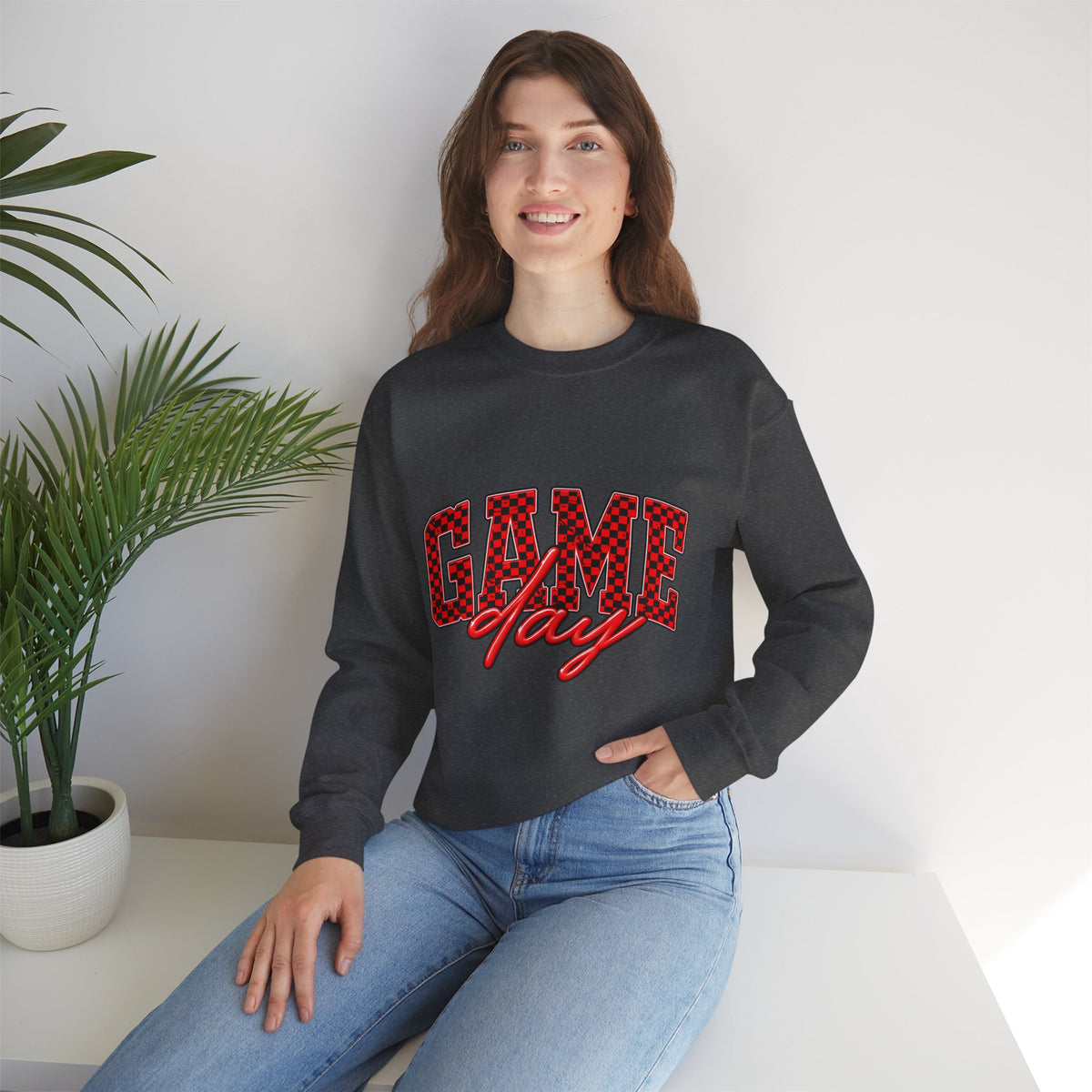 Game Day Crewneck Sweatshirt — Marquee Lettering Sports Pullover