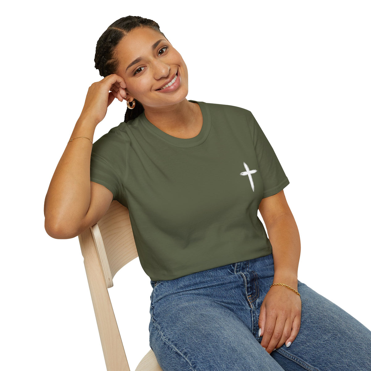 Christian Cross Pocket T-Shirt — Minimal Faith Graphic Tee