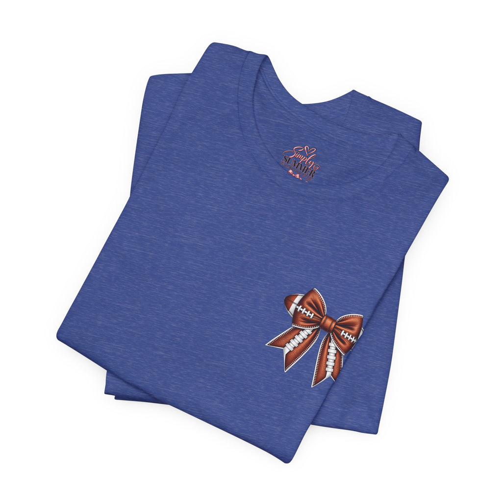 Football Mom T-Shirt — "My Heart Is On The Line" Graphic Tee for Game Day