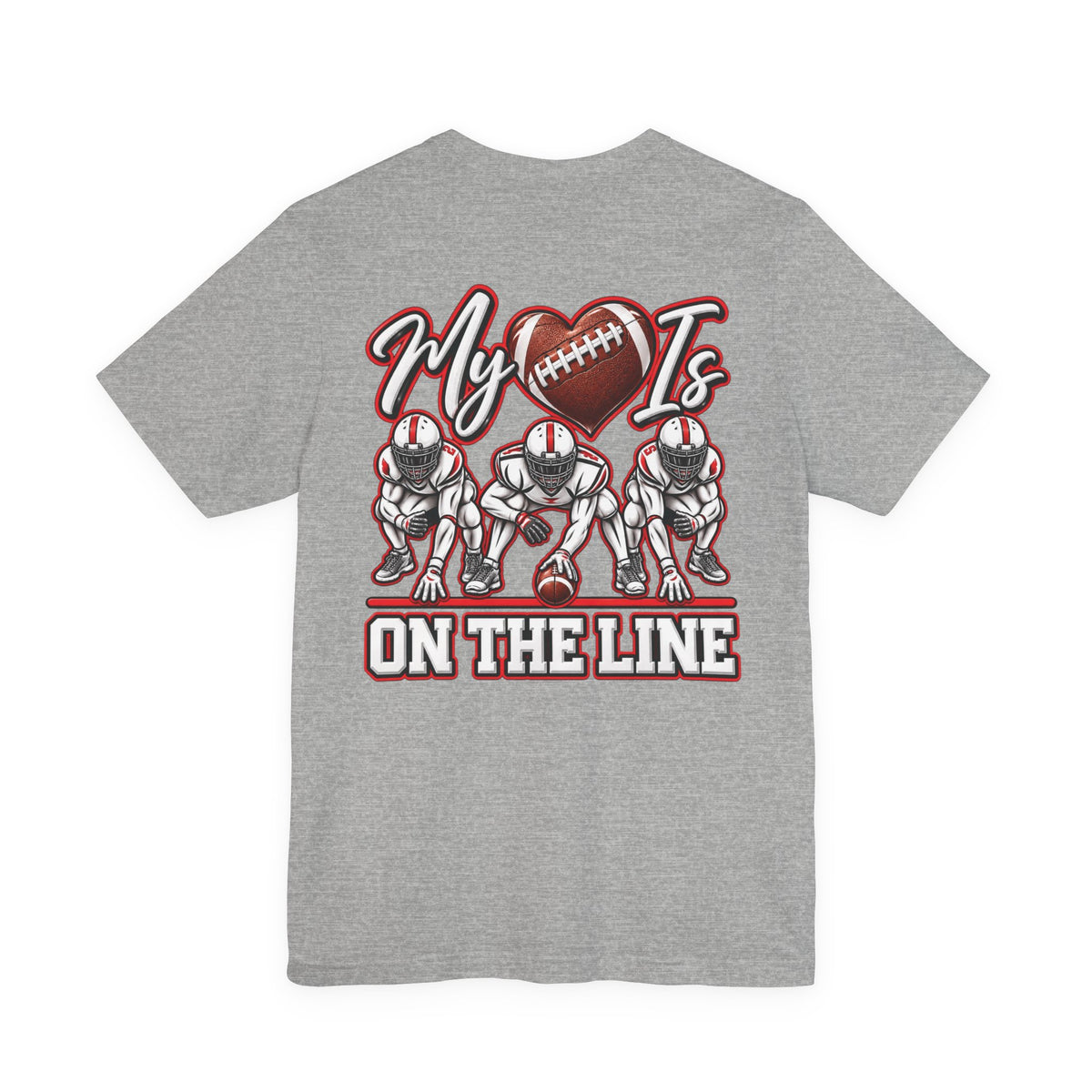 Football Mom T-Shirt — "My Heart Is On The Line" Graphic Tee for Game Day