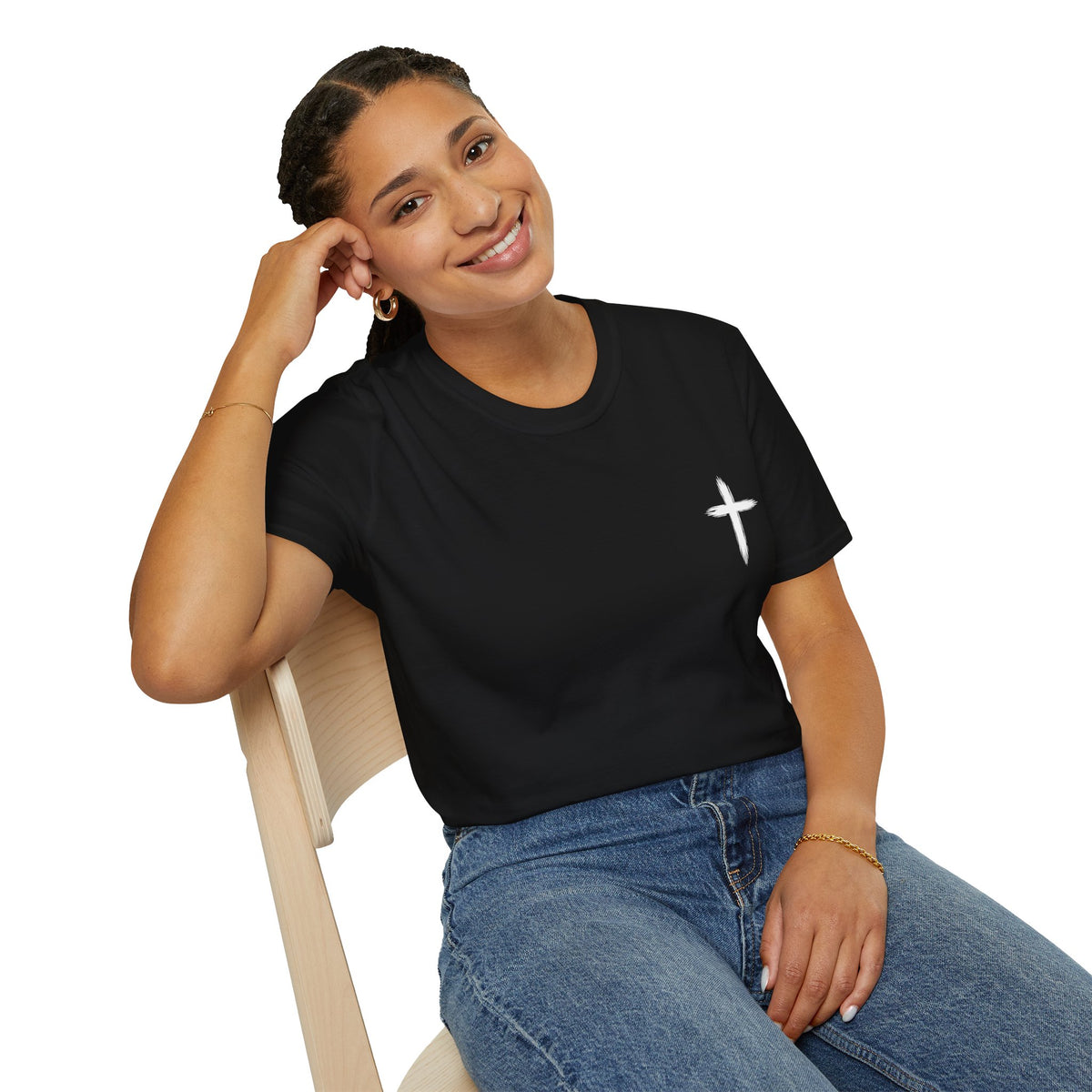Christian Cross Pocket T-Shirt — Minimal Faith Graphic Tee