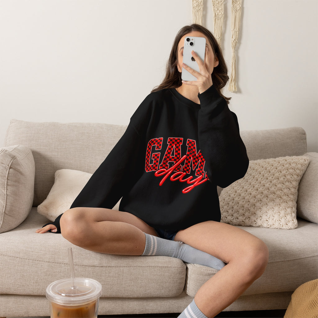 Game Day Crewneck Sweatshirt — Marquee Lettering Sports Pullover