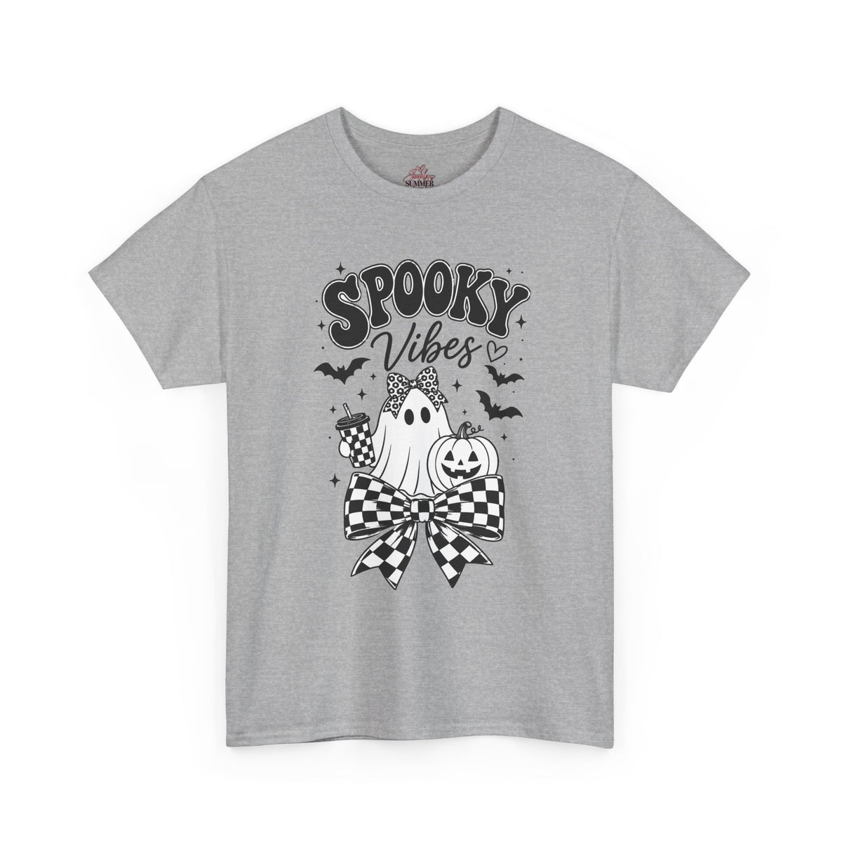Spooky Vibes Tee — Cute Ghost & Pumpkin Halloween T‑Shirt