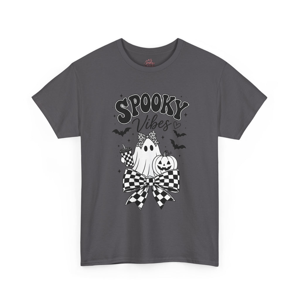 Spooky Vibes Tee — Cute Ghost & Pumpkin Halloween T‑Shirt