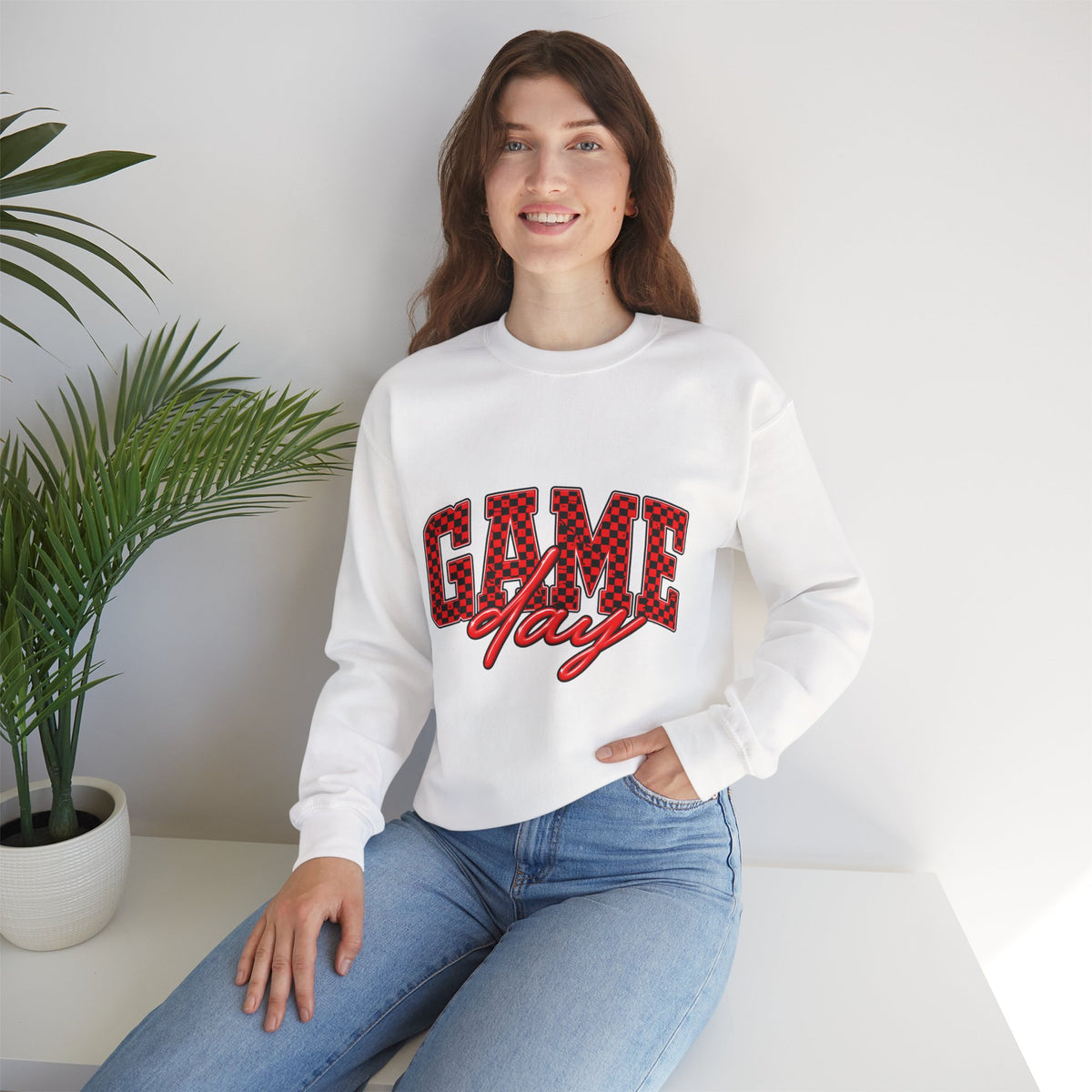 Game Day Crewneck Sweatshirt — Marquee Lettering Sports Pullover