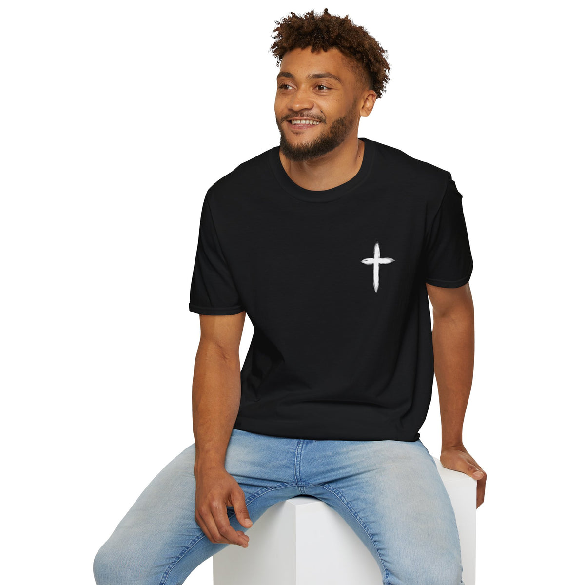 Christian Cross Pocket T-Shirt — Minimal Faith Graphic Tee