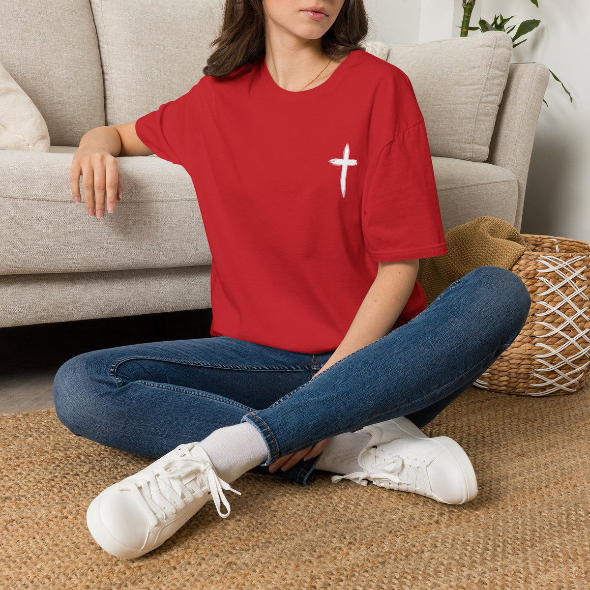 Christian Cross Pocket T-Shirt — Minimal Faith Graphic Tee