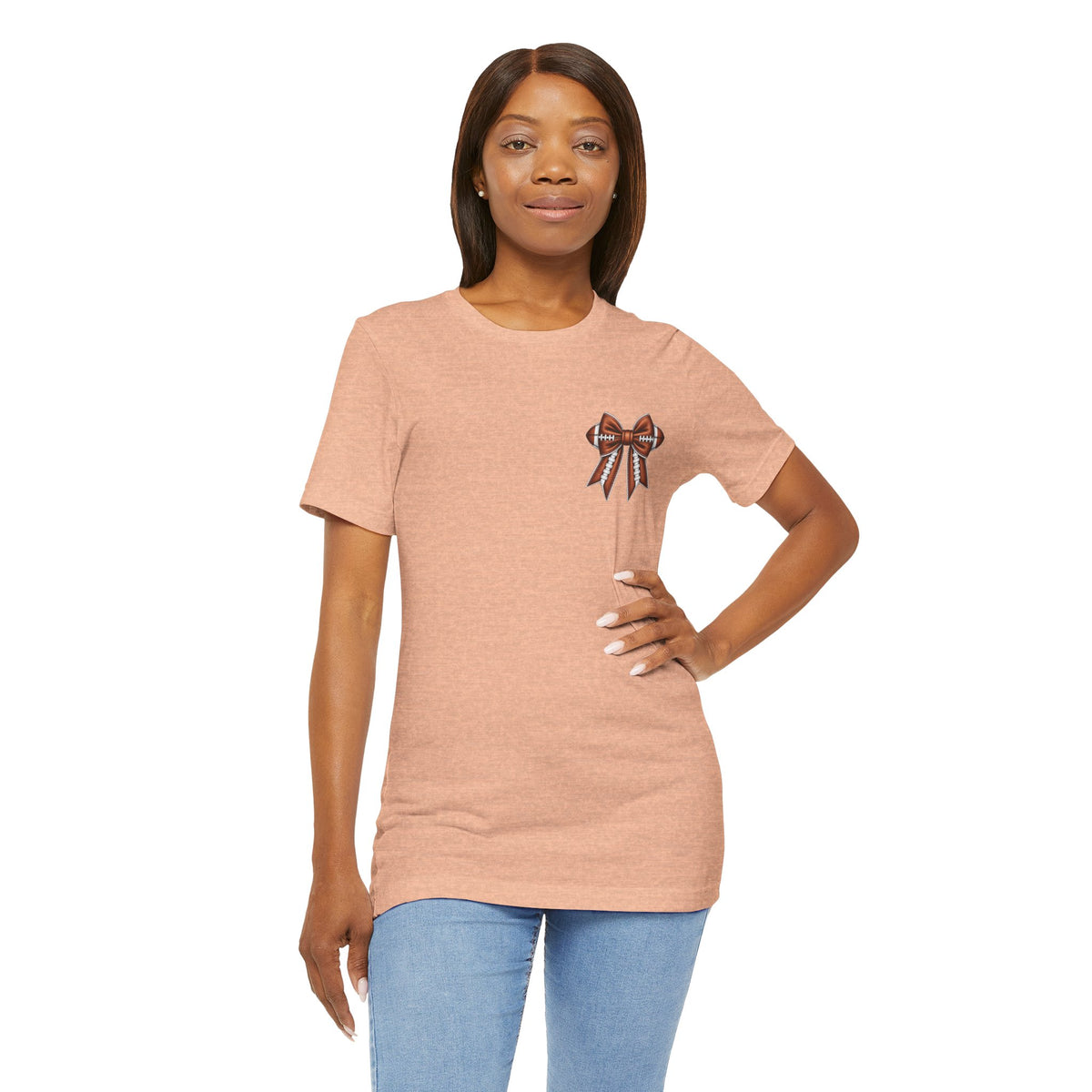 Football Mom T-Shirt — "My Heart Is On The Line" Graphic Tee for Game Day