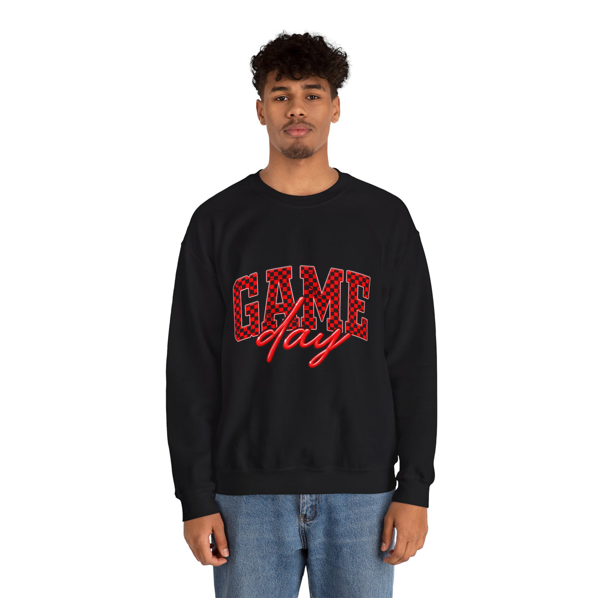 Game Day Crewneck Sweatshirt — Marquee Lettering Sports Pullover