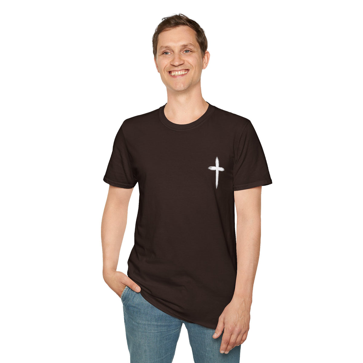 Christian Cross Pocket T-Shirt — Minimal Faith Graphic Tee