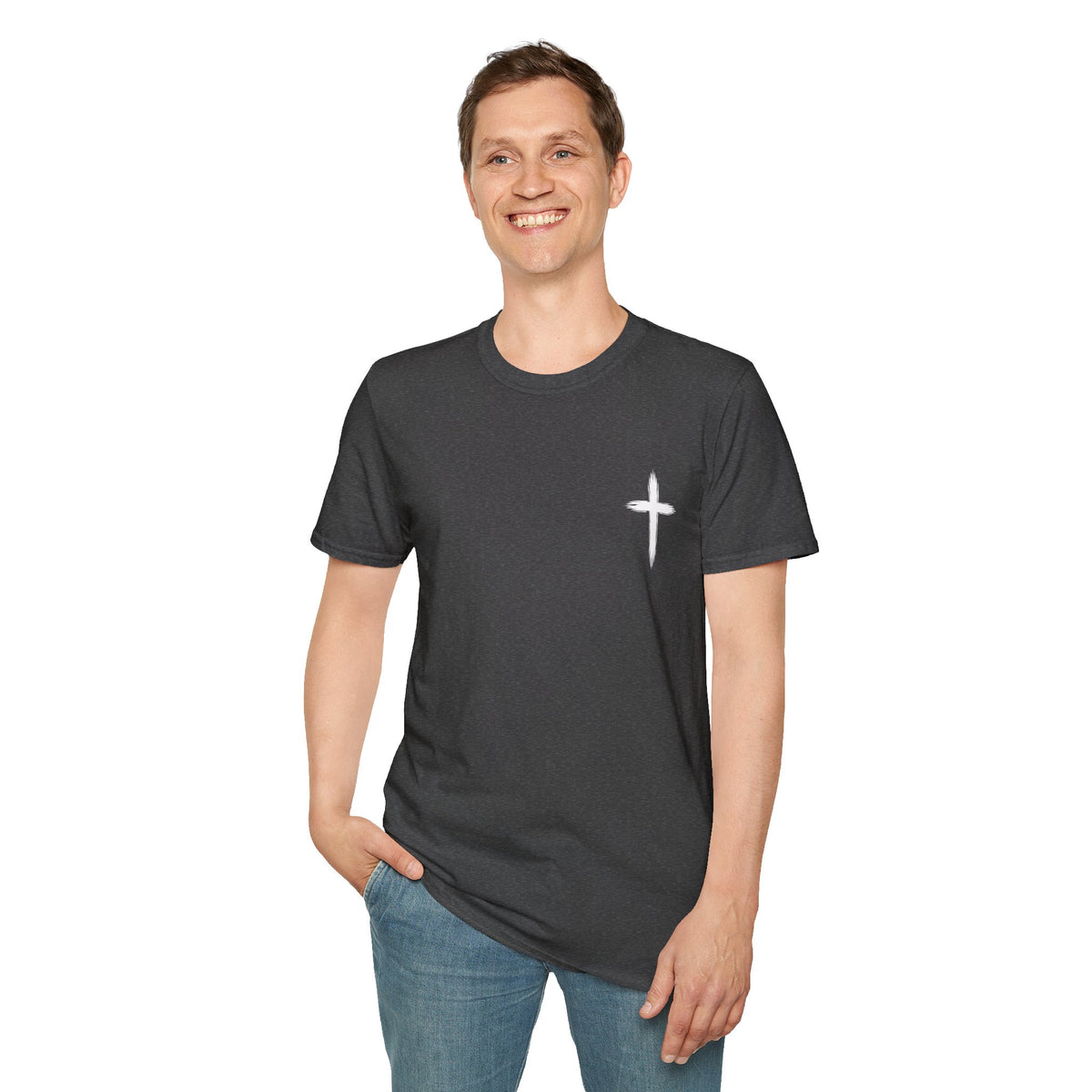 Christian Cross Pocket T-Shirt — Minimal Faith Graphic Tee