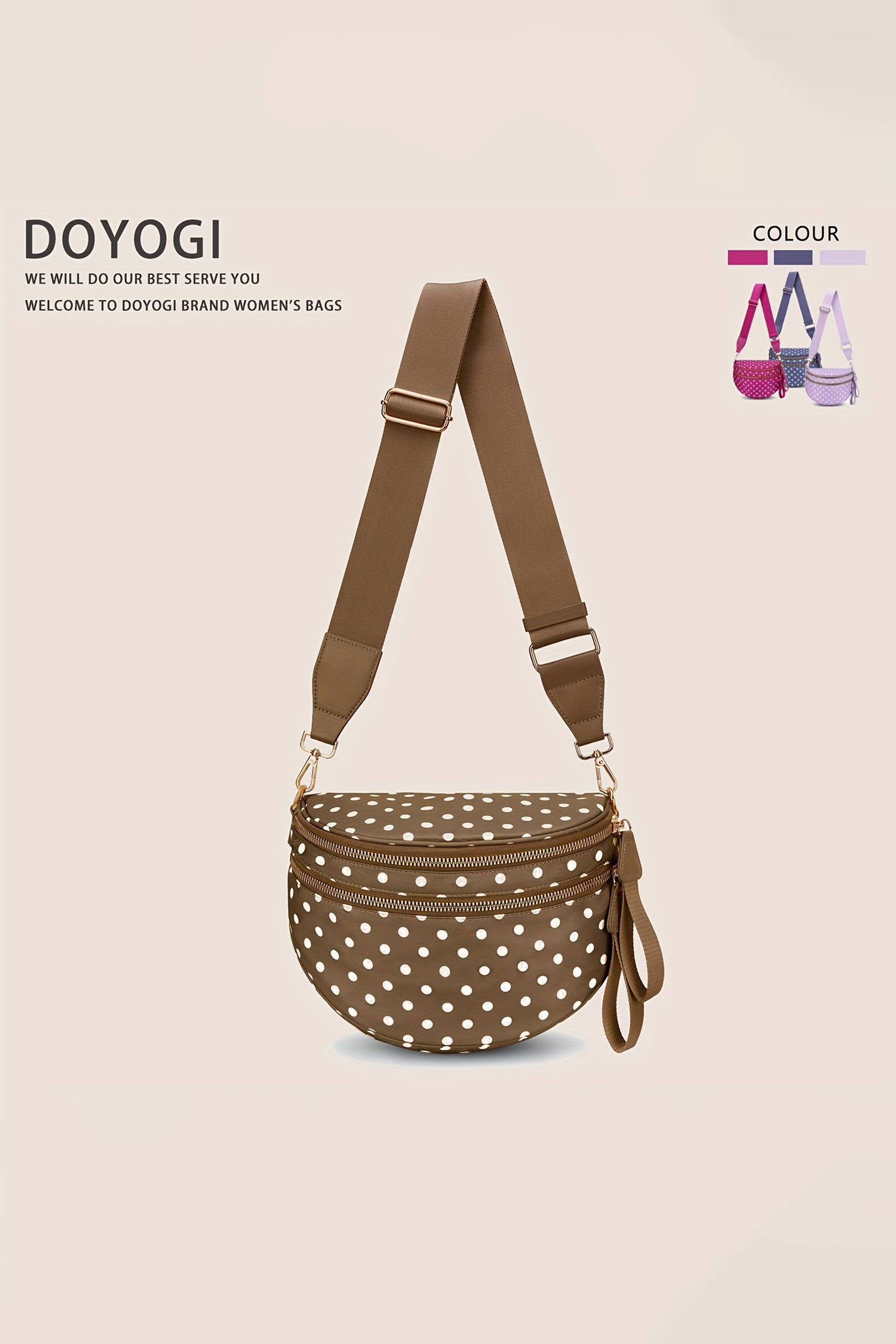 Four Camouflage Print Double Zip Fashion Crossbody Bag