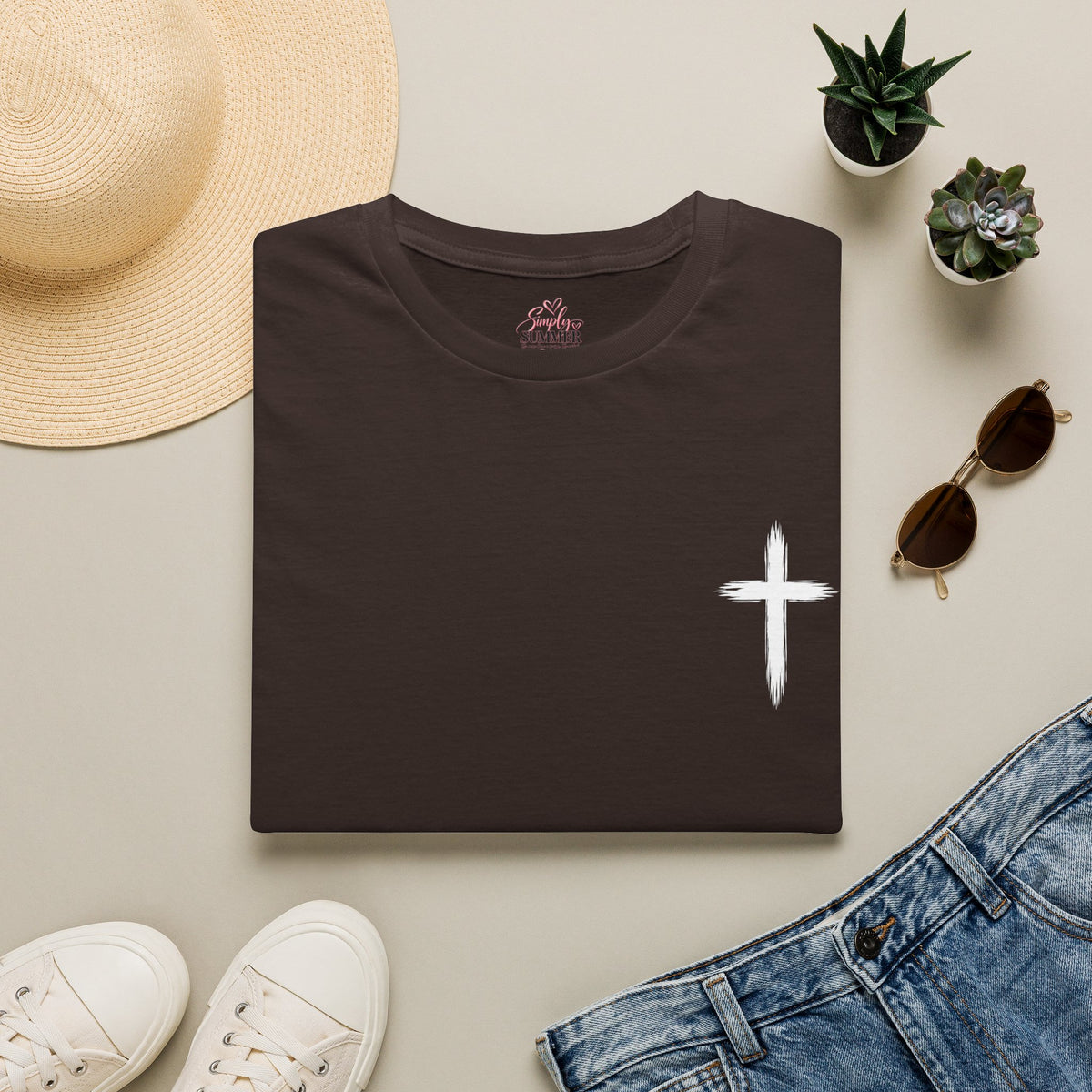 Christian Cross Pocket T-Shirt — Minimal Faith Graphic Tee