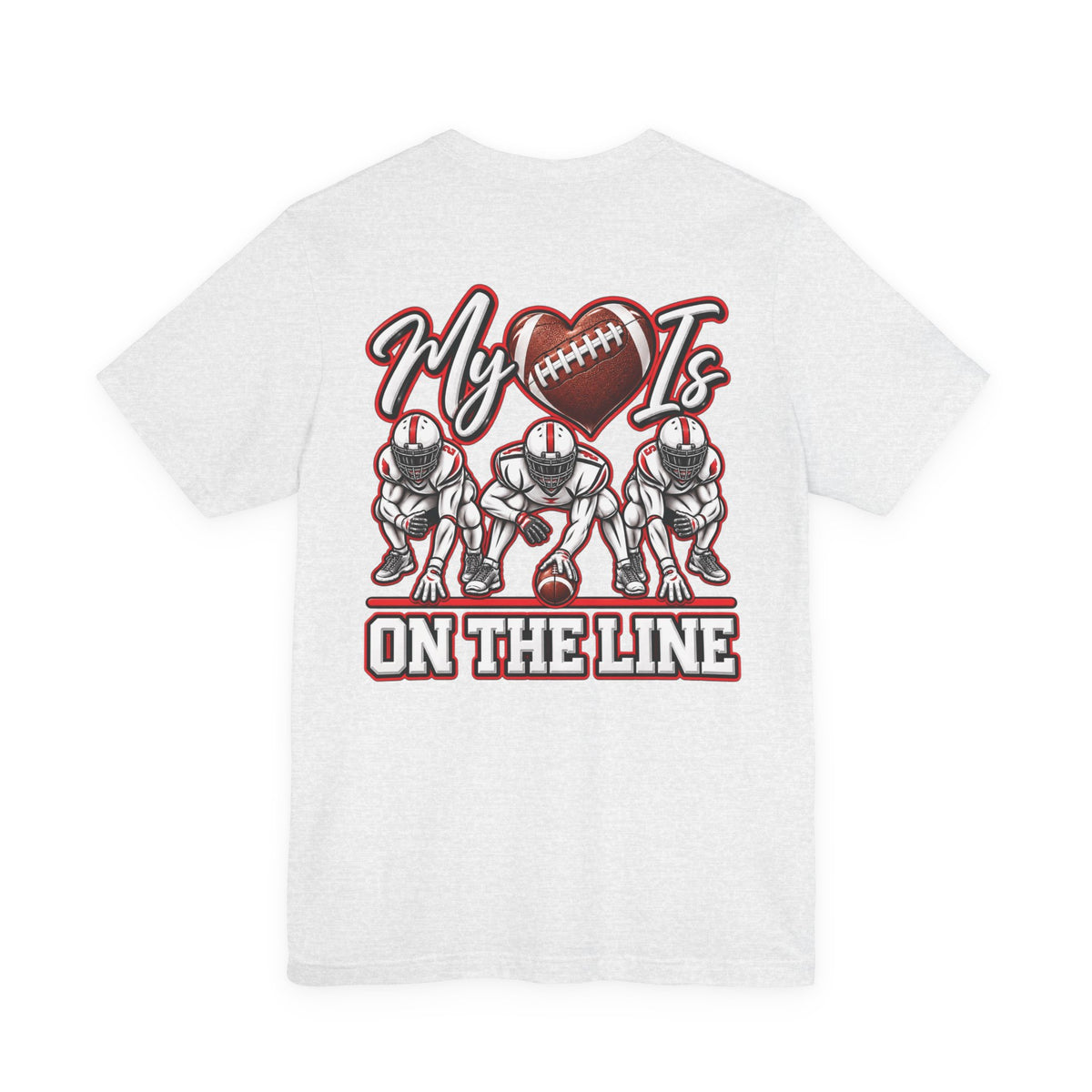 Football Mom T-Shirt — "My Heart Is On The Line" Graphic Tee for Game Day