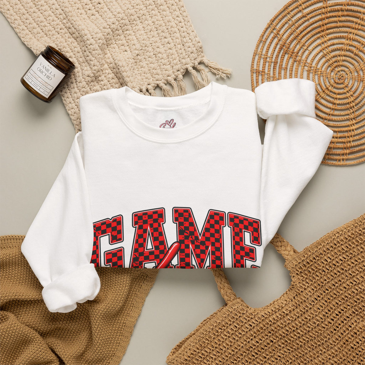 Game Day Crewneck Sweatshirt — Marquee Lettering Sports Pullover