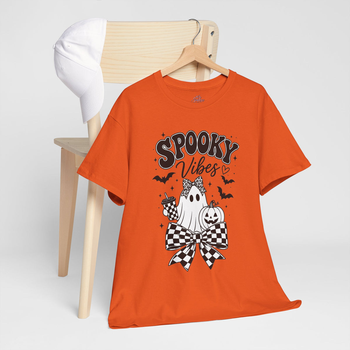 Spooky Vibes Tee — Cute Ghost & Pumpkin Halloween T‑Shirt