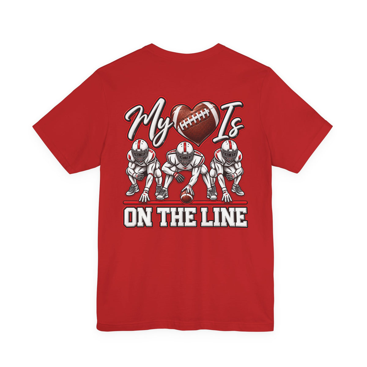 Football Mom T-Shirt — "My Heart Is On The Line" Graphic Tee for Game Day