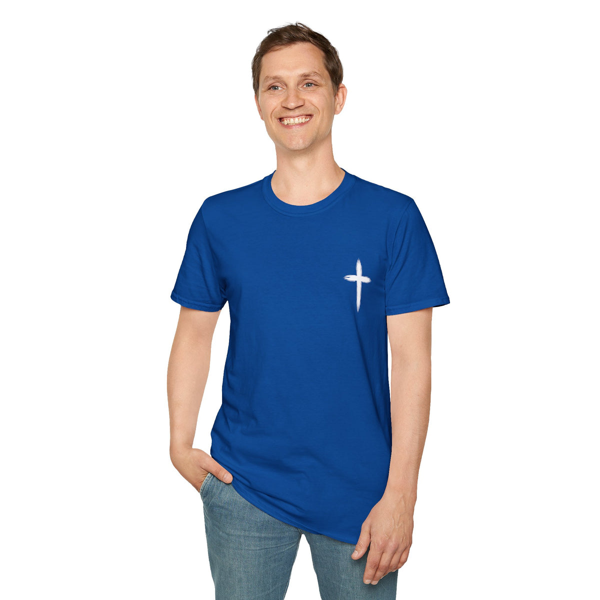 Christian Cross Pocket T-Shirt — Minimal Faith Graphic Tee