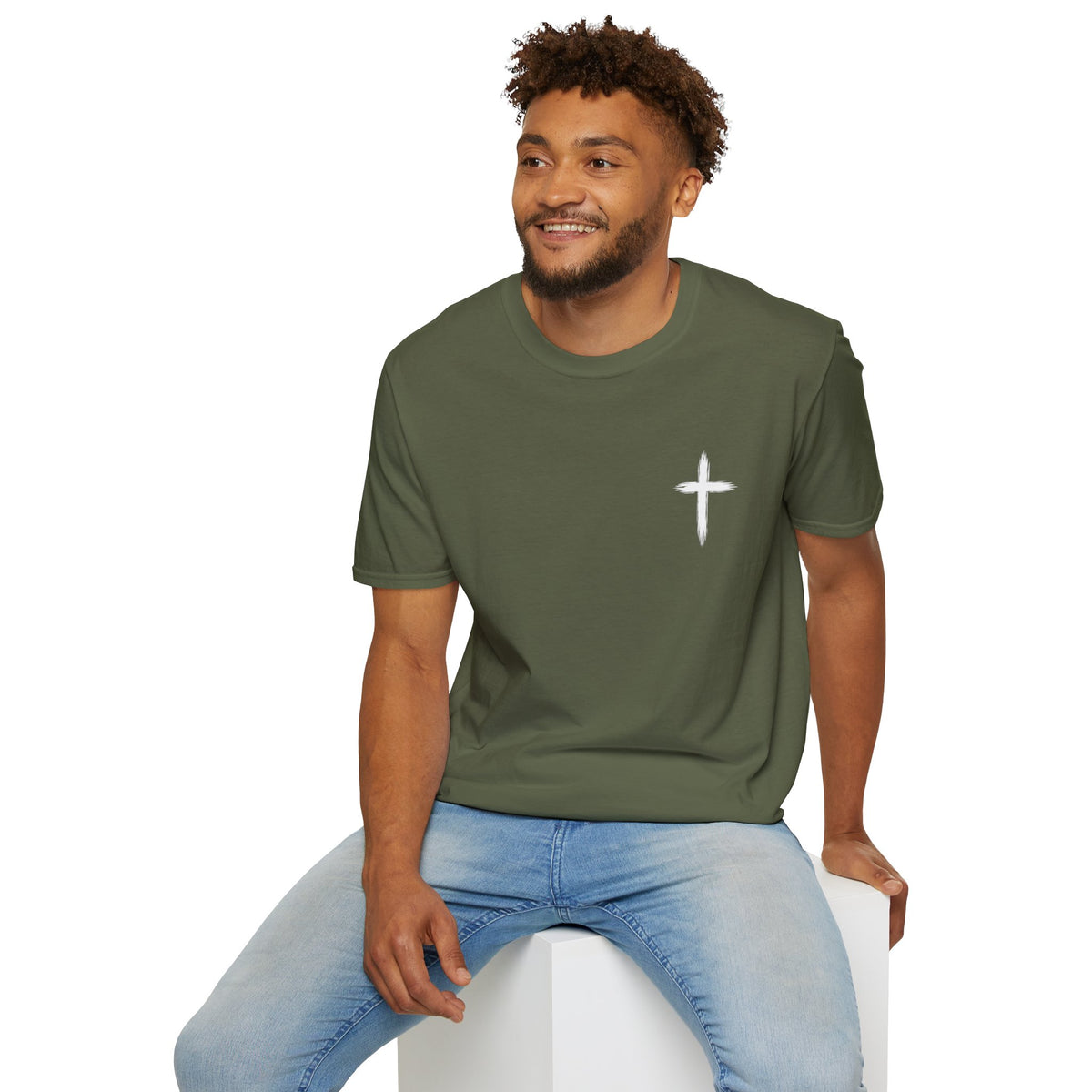 Christian Cross Pocket T-Shirt — Minimal Faith Graphic Tee