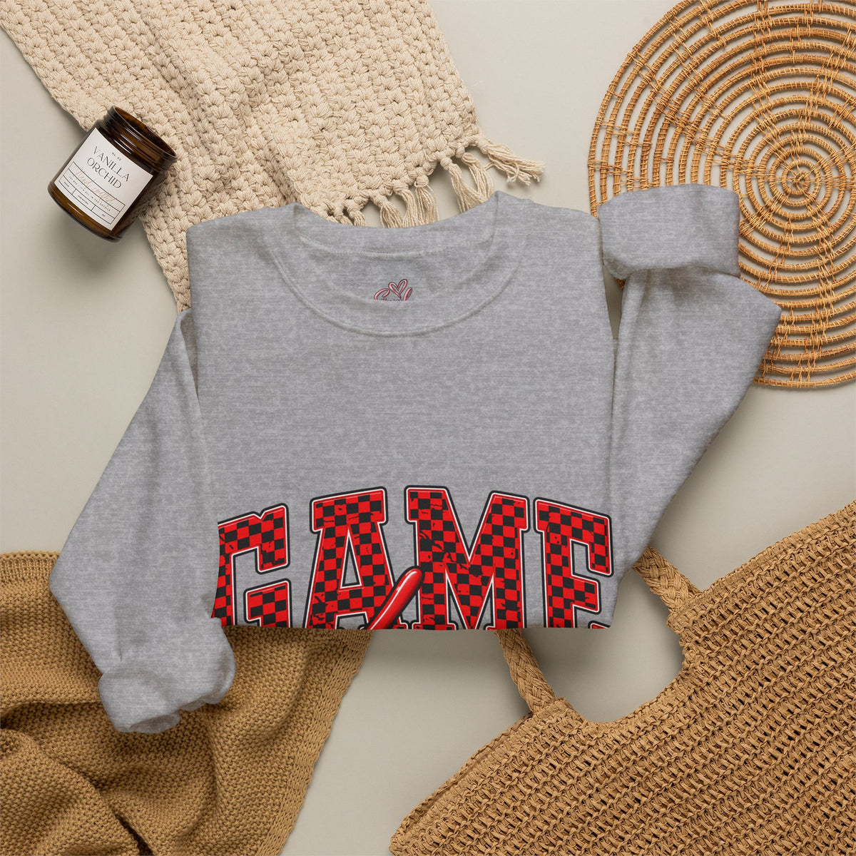 Game Day Crewneck Sweatshirt — Marquee Lettering Sports Pullover