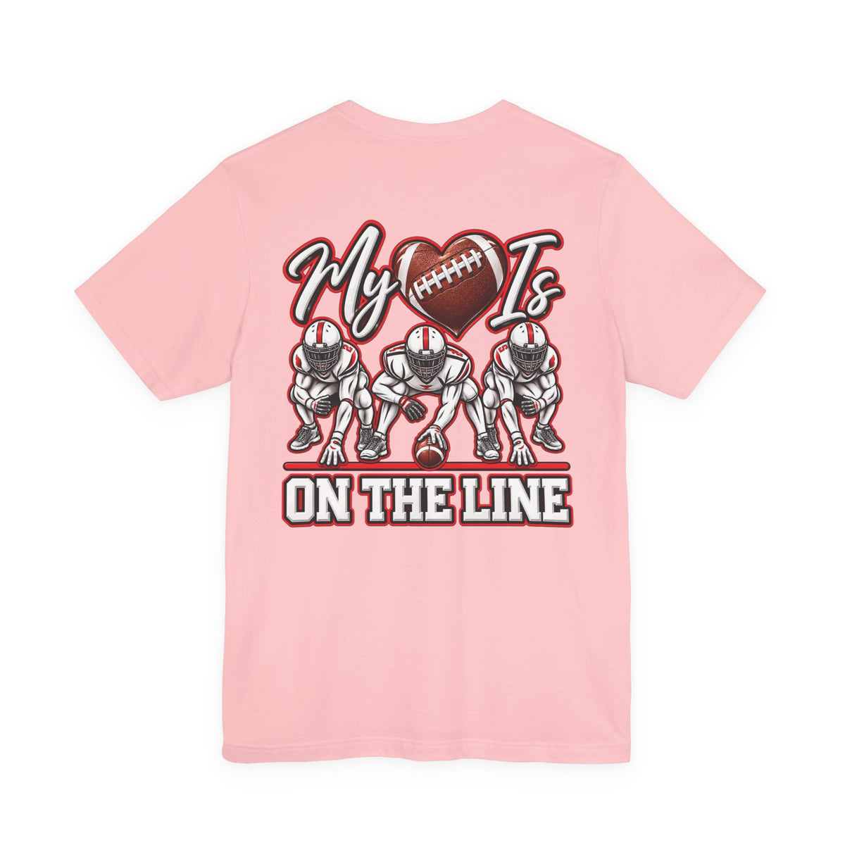 Football Mom T-Shirt — "My Heart Is On The Line" Graphic Tee for Game Day