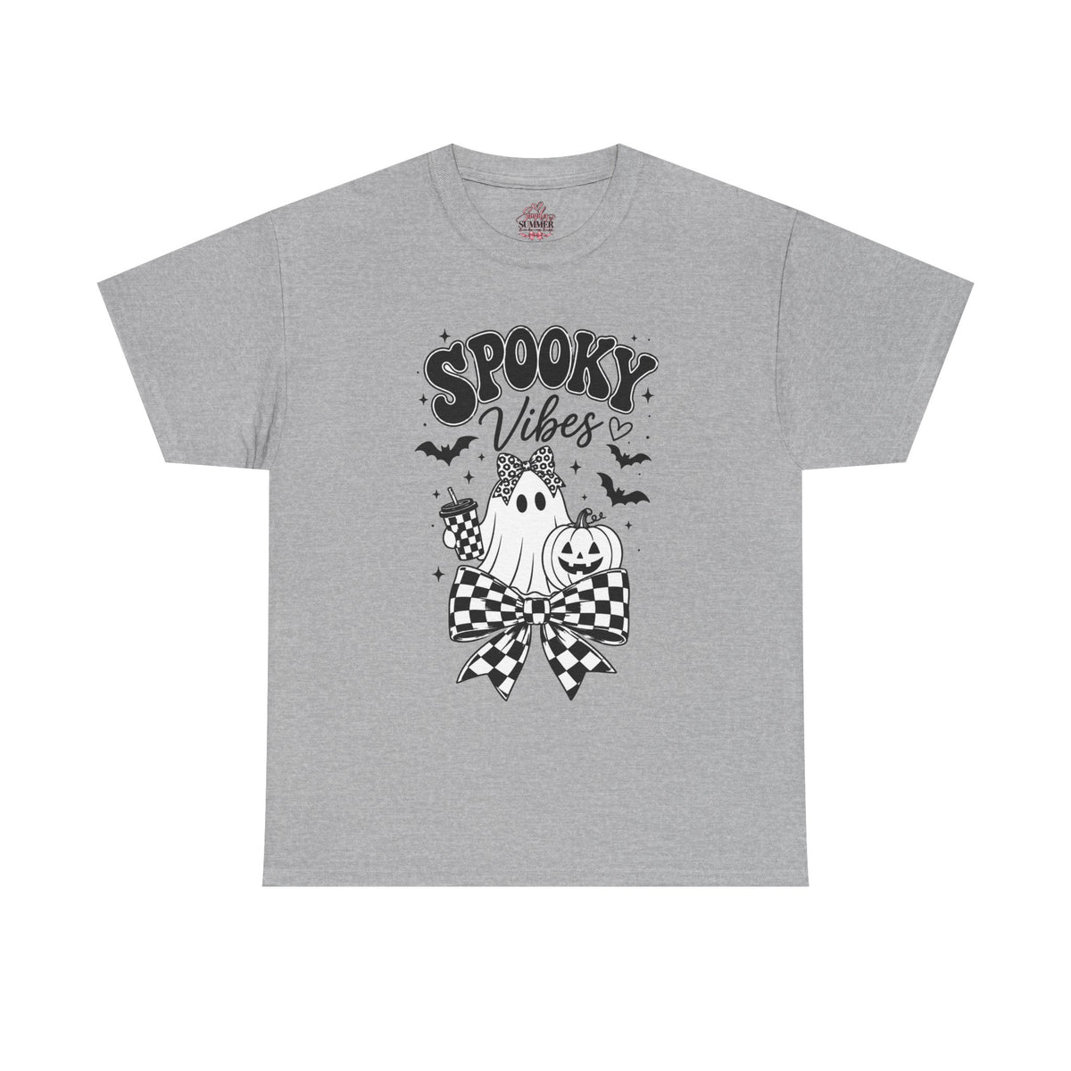 Spooky Vibes Tee — Cute Ghost & Pumpkin Halloween T‑Shirt